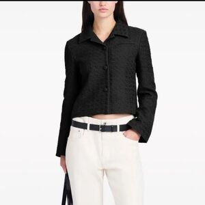 Proenza Schouler White Label‎ Womens  Quinn Tweed Jacket Black Sz 8